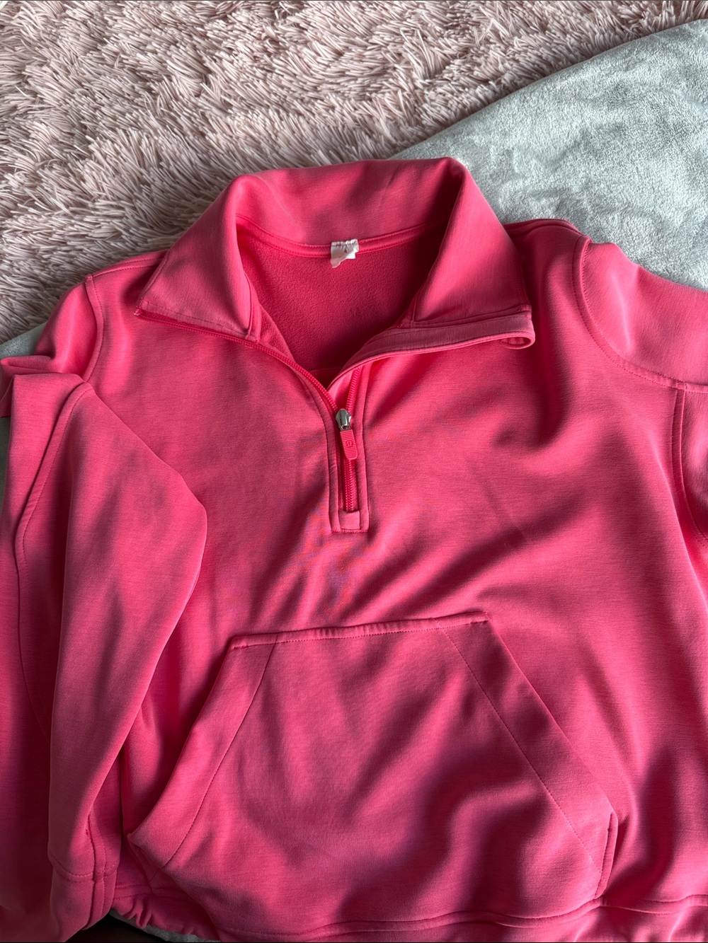 lululemon athletica Women’s Half-Zip Pullover Sweatshirt - Bright Pink